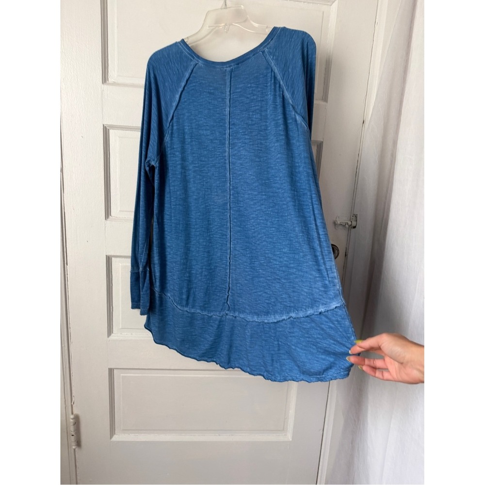 Style & Co. Blue Raglan Long Sleeve High Low Tunic Top Flowy Relaxed Cotton XL - Picture 9 of 14
